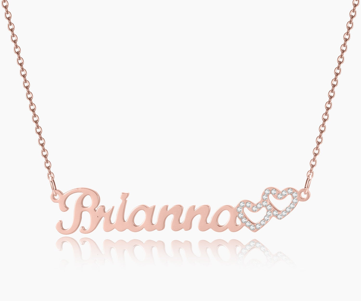 Iced Hearts Name Necklace