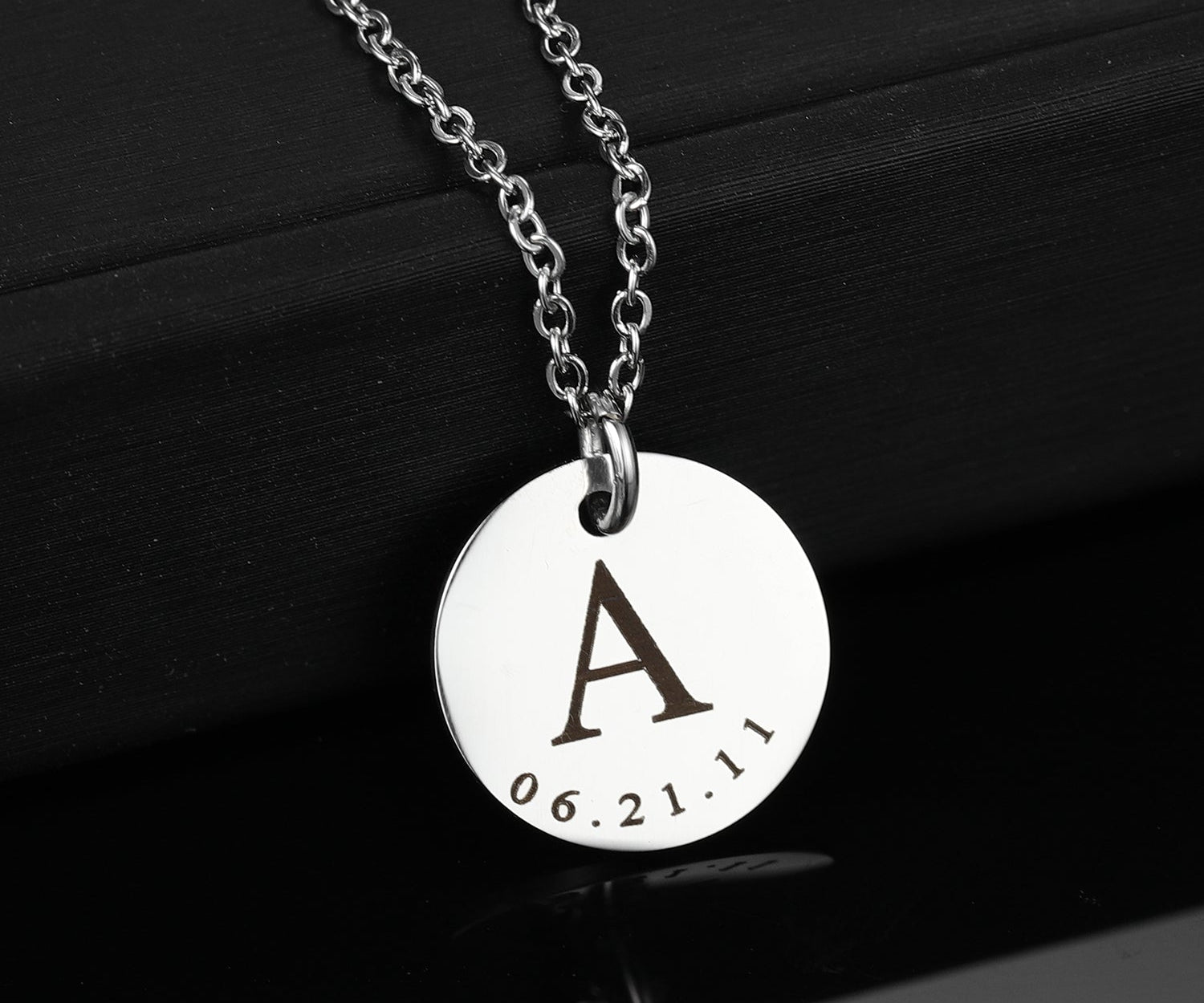 Initial Date Charm Necklace