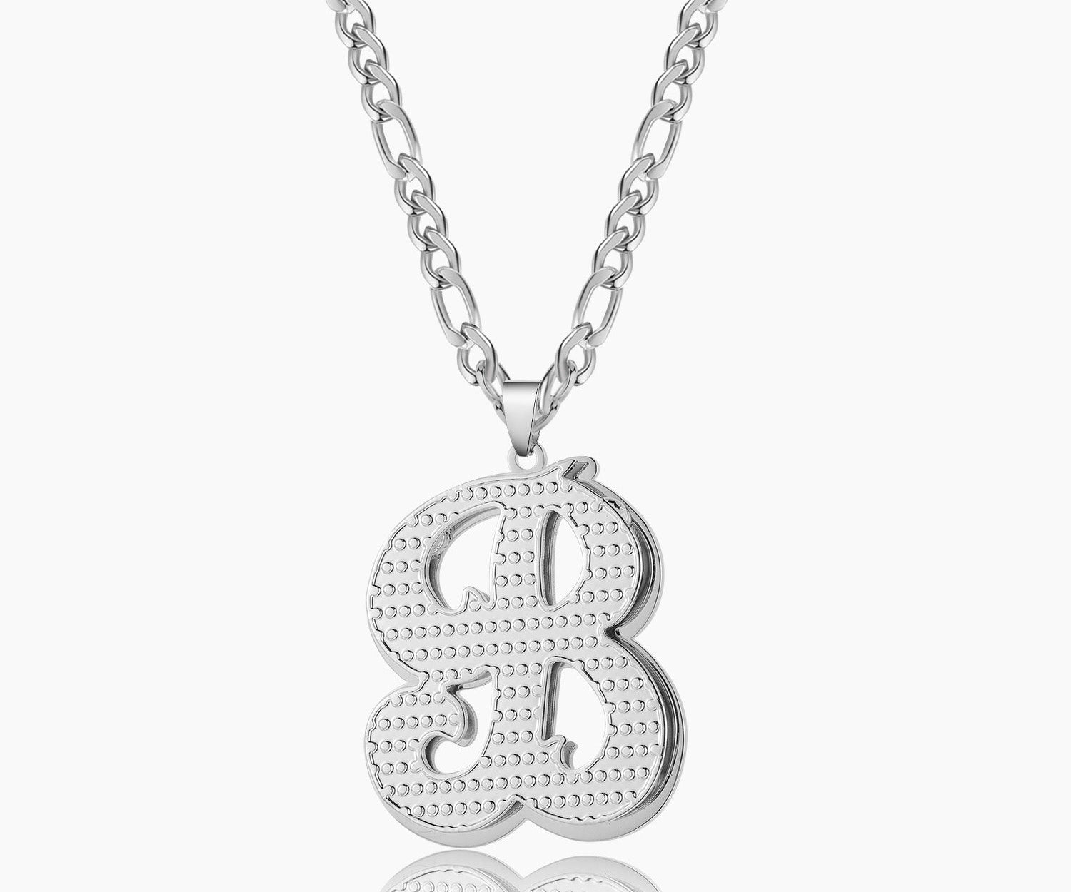 Double Plated Initial Necklace w/ Figaro Chain