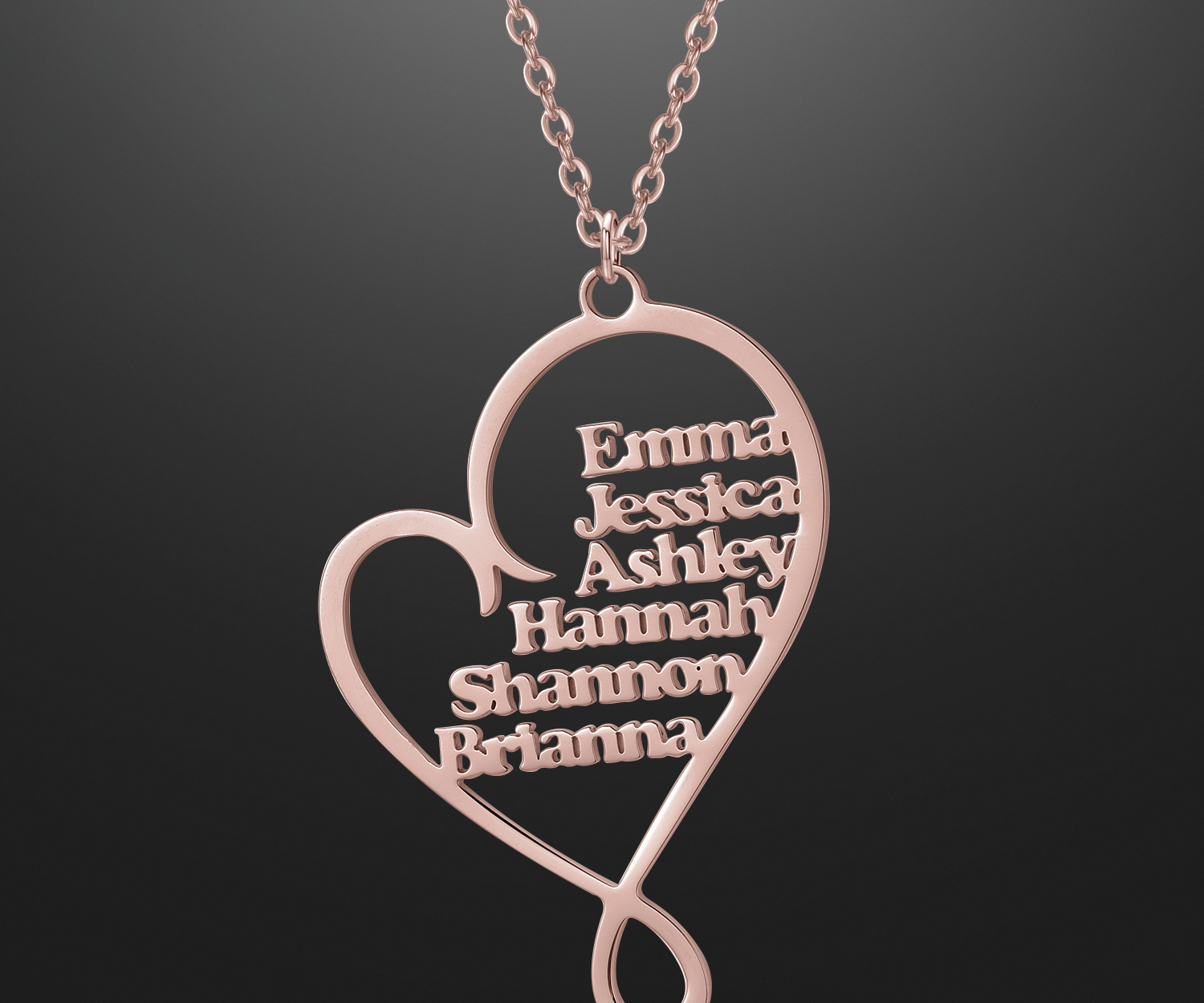 Family Name Heart Necklace