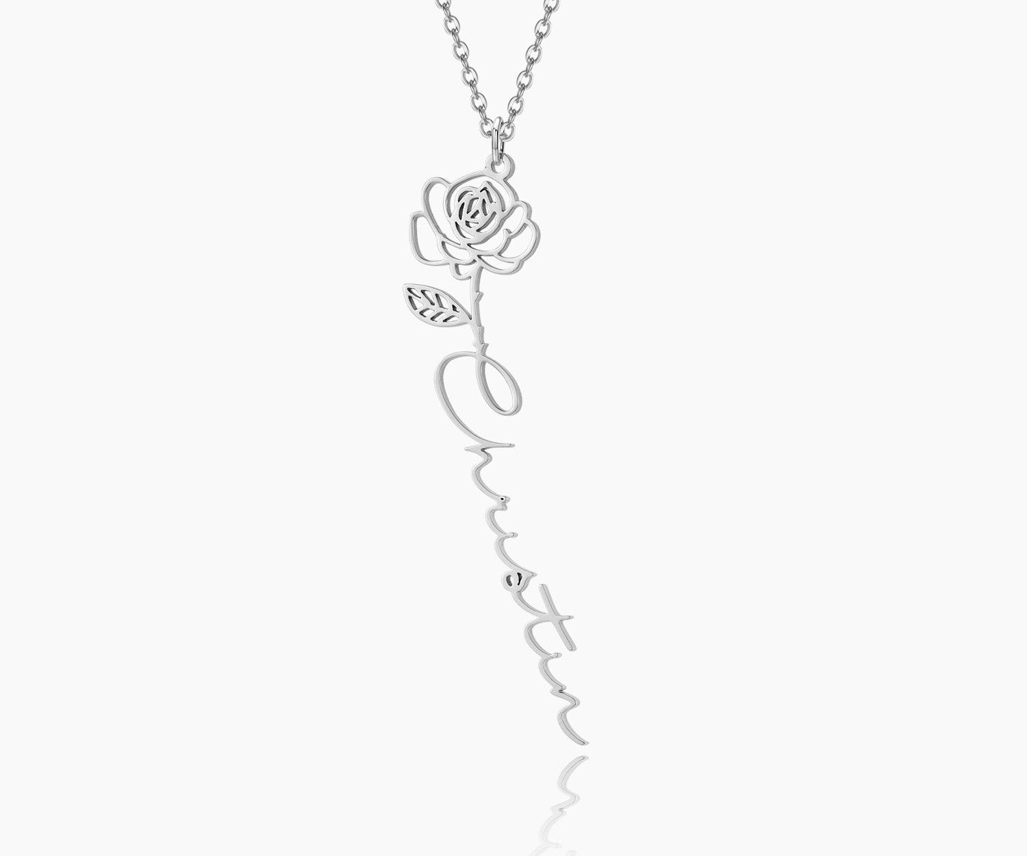 Birth Flower Name Necklace