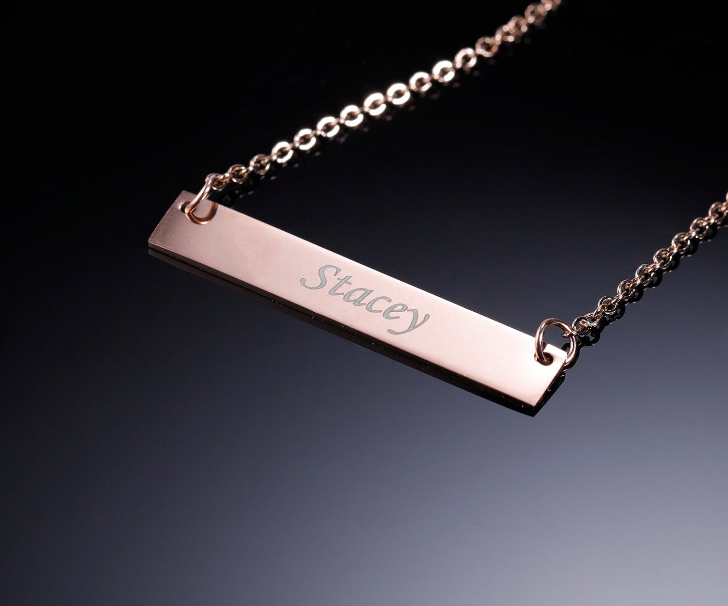 Engraved Bar Necklace