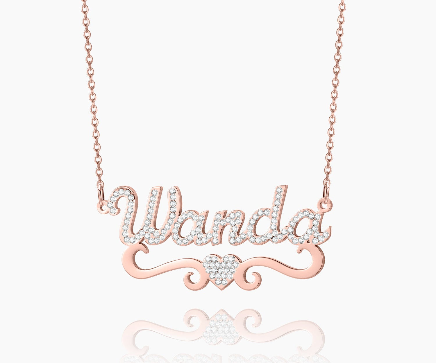 Iced Heart Name Necklace