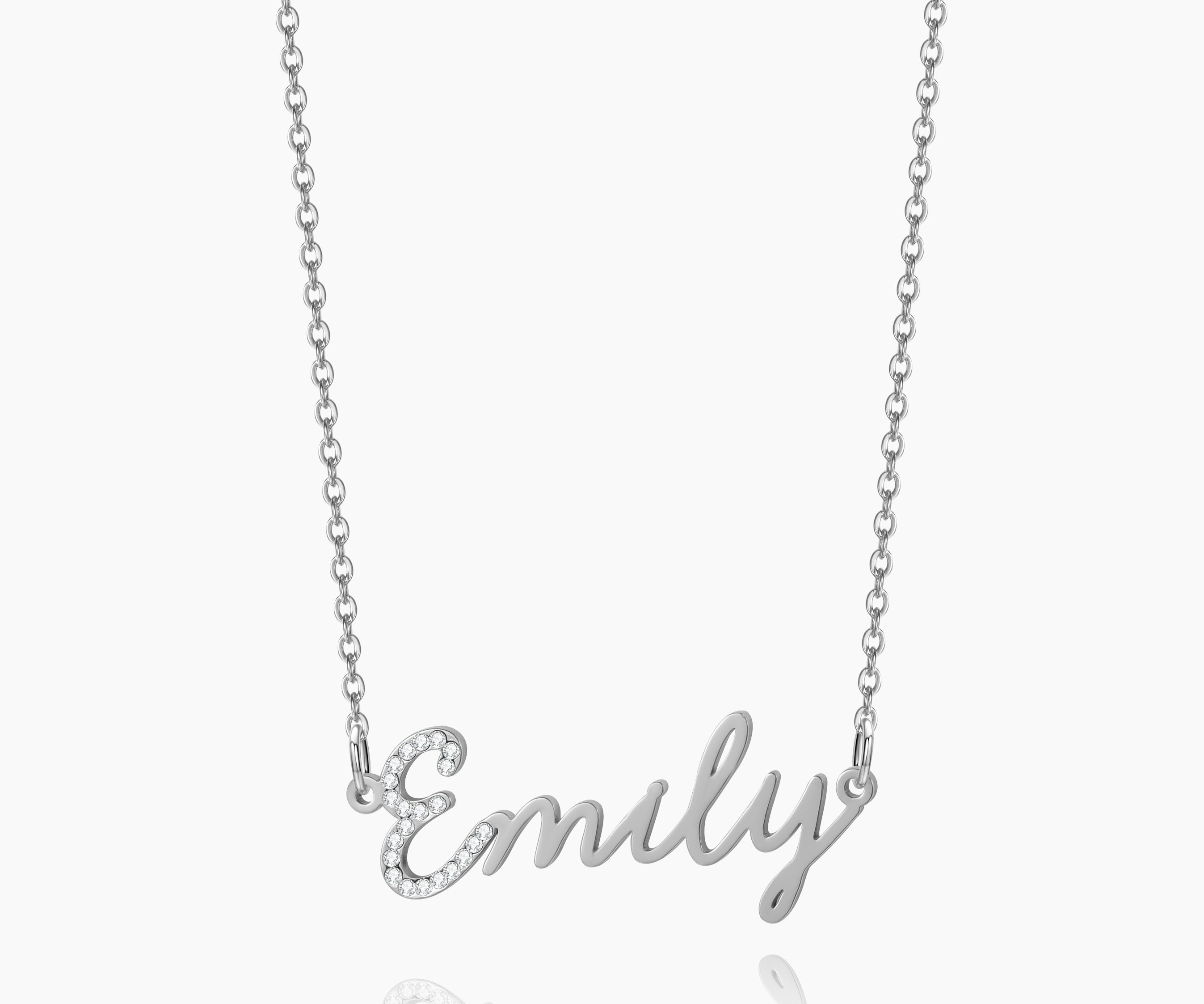 Iced Letter Script Name Necklace
