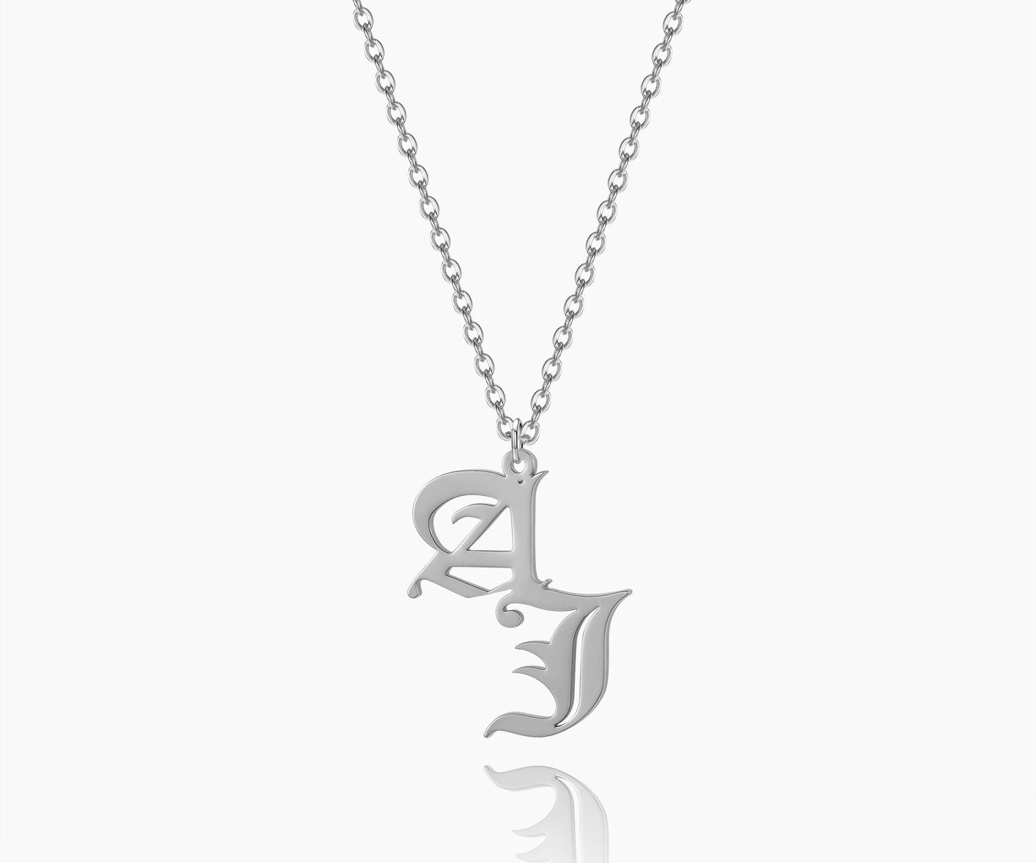 Gothic Two Letter Necklace