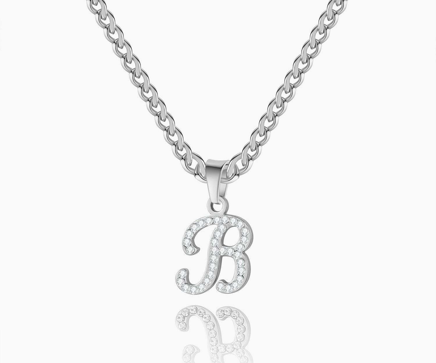 Script Iced Letter Necklace