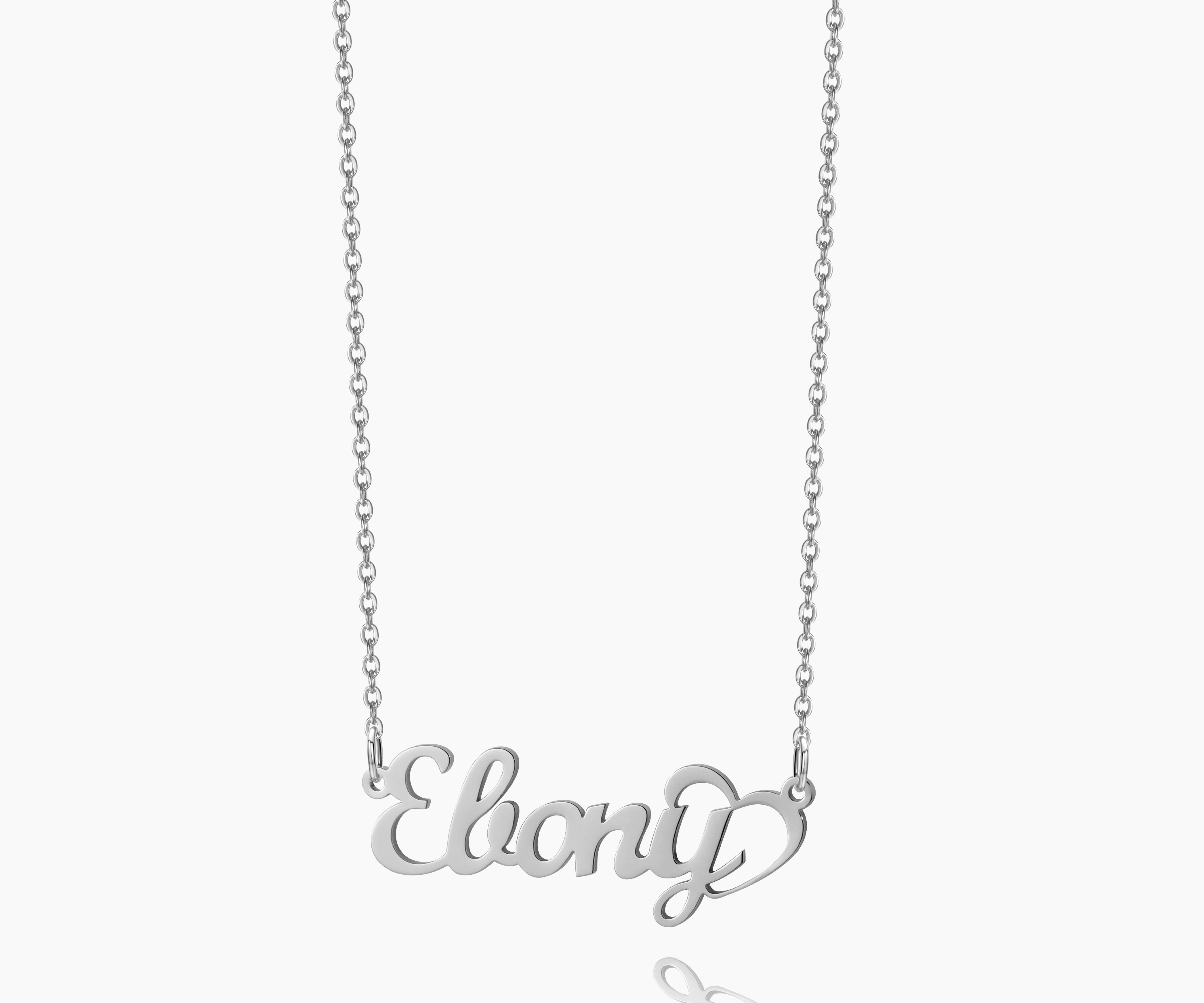 Crescent Heart Name Necklace