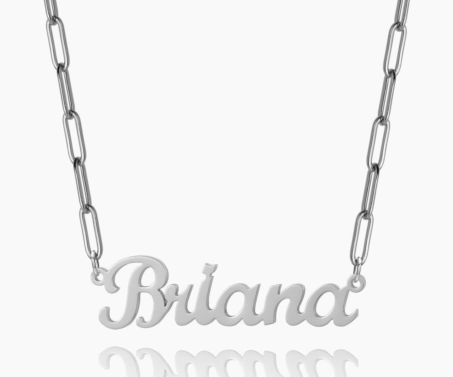 Custom Name Necklace w/ Paper Clip Chain