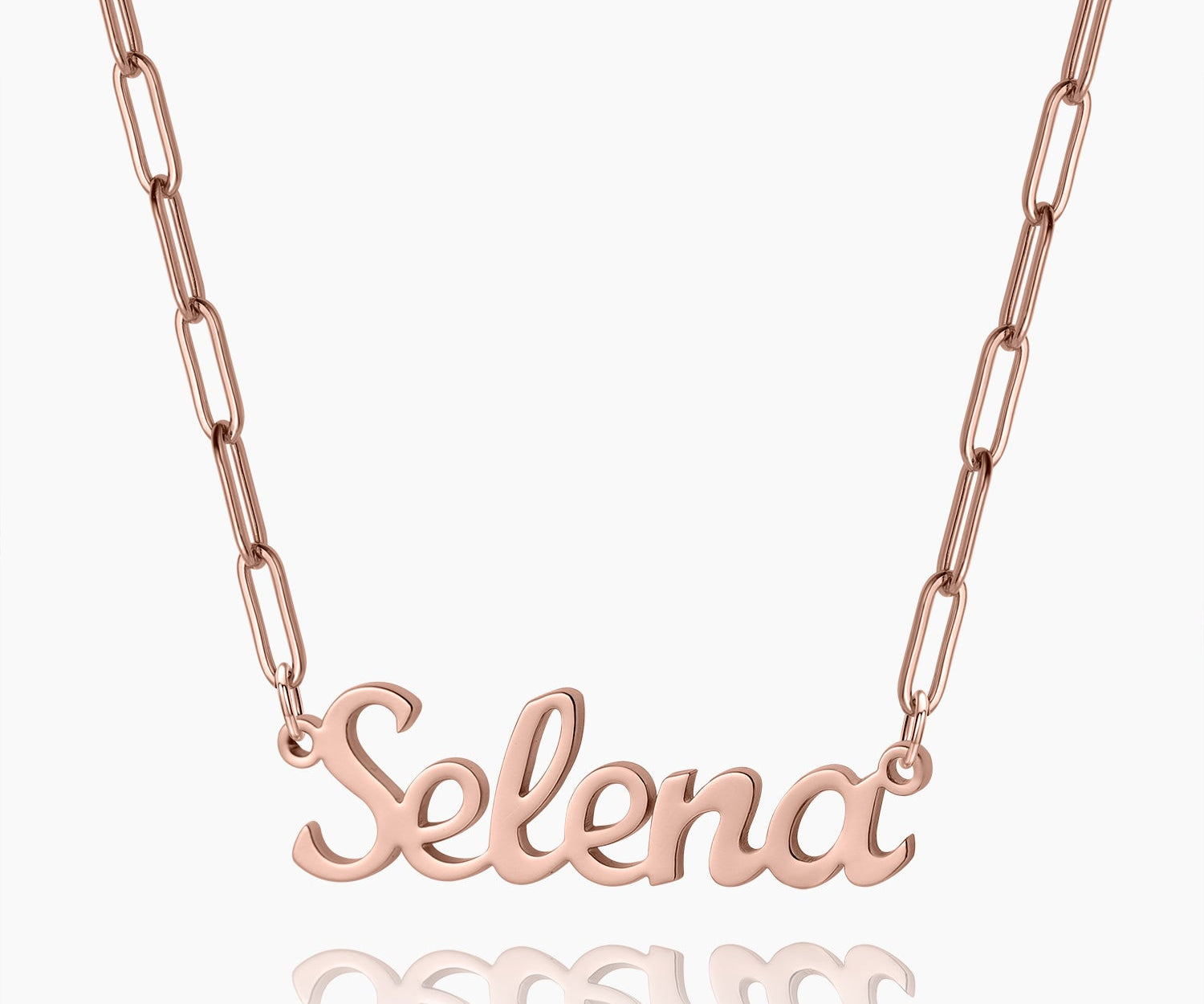 Custom Name Necklace w/ Paper Clip Chain