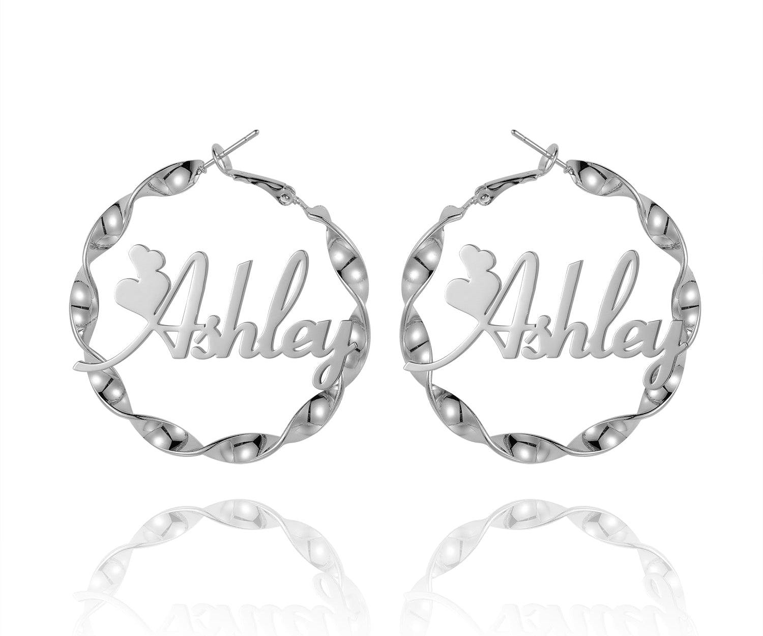 Name Twirl Hoop Earrings