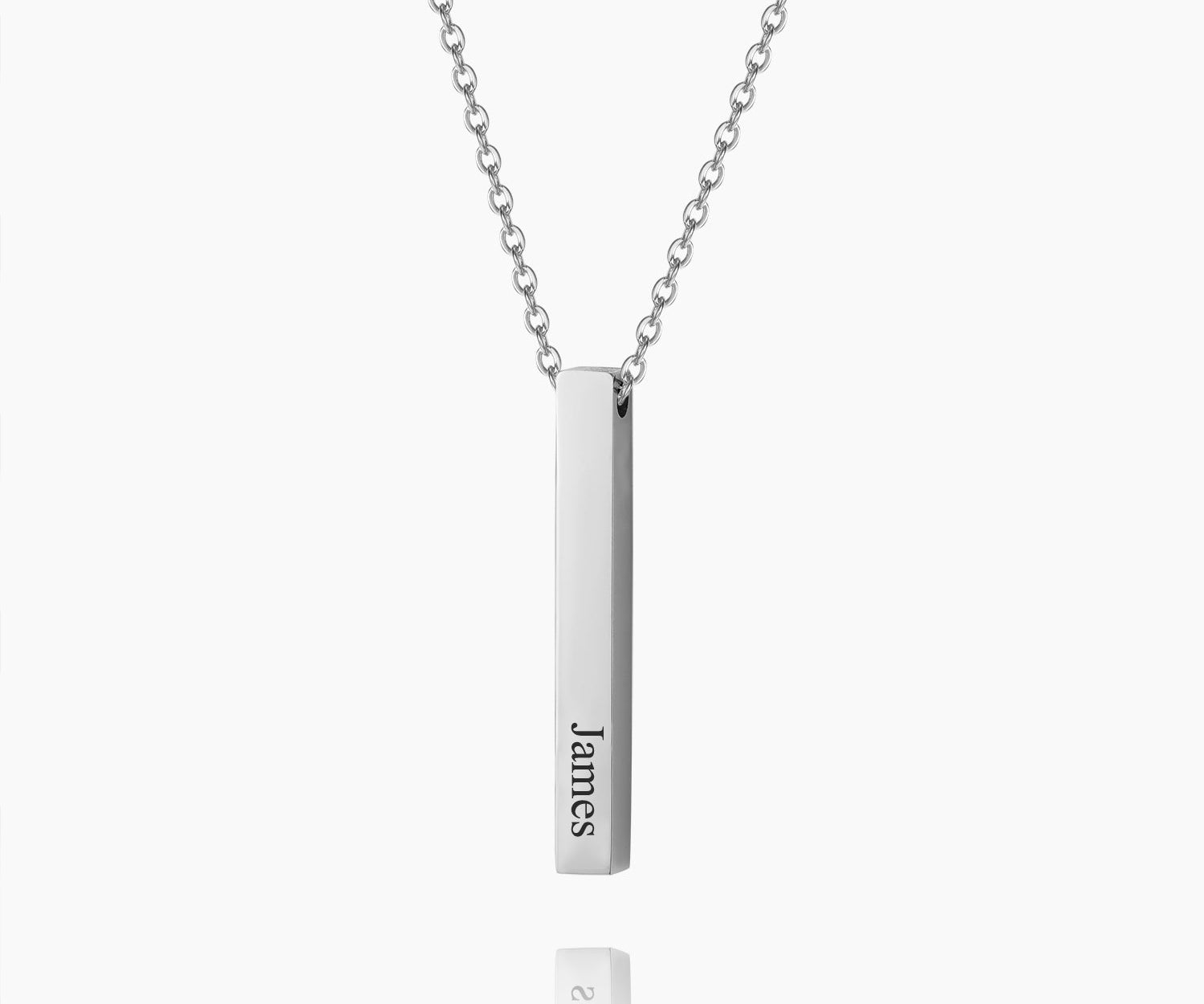 Engraved 3D Bar Necklace