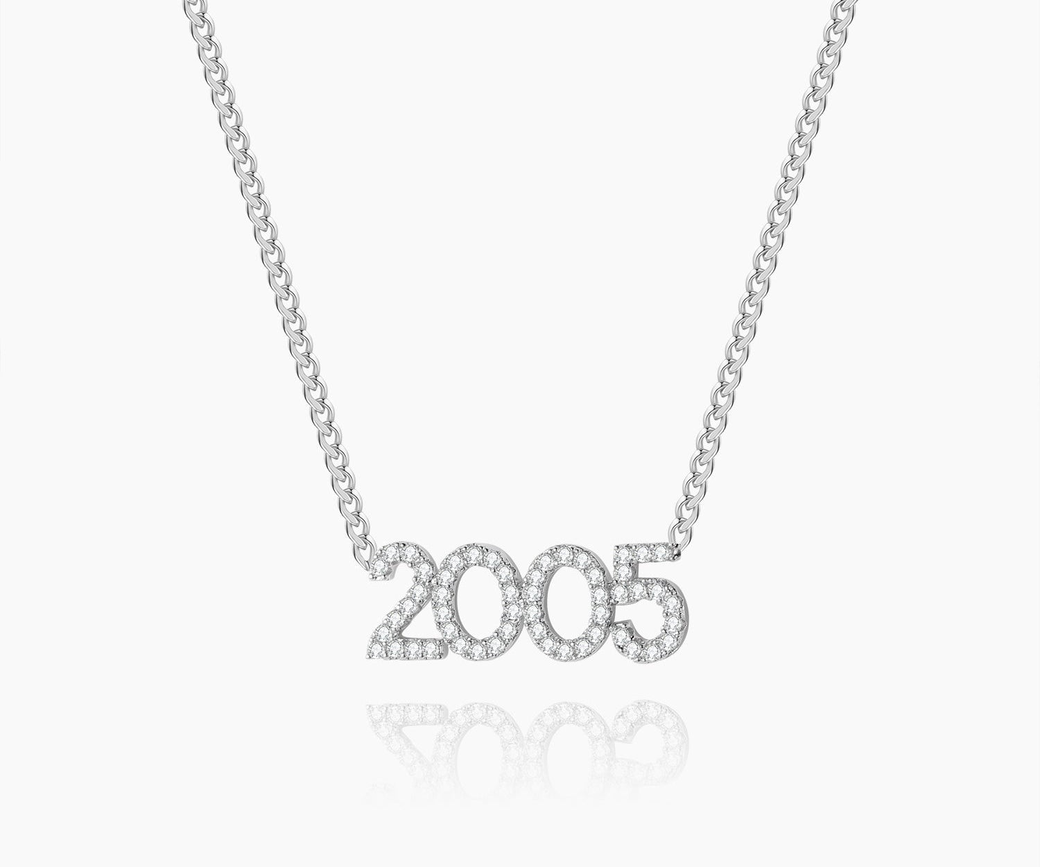 Kids Iced Year Necklace w/ Cuban Chain