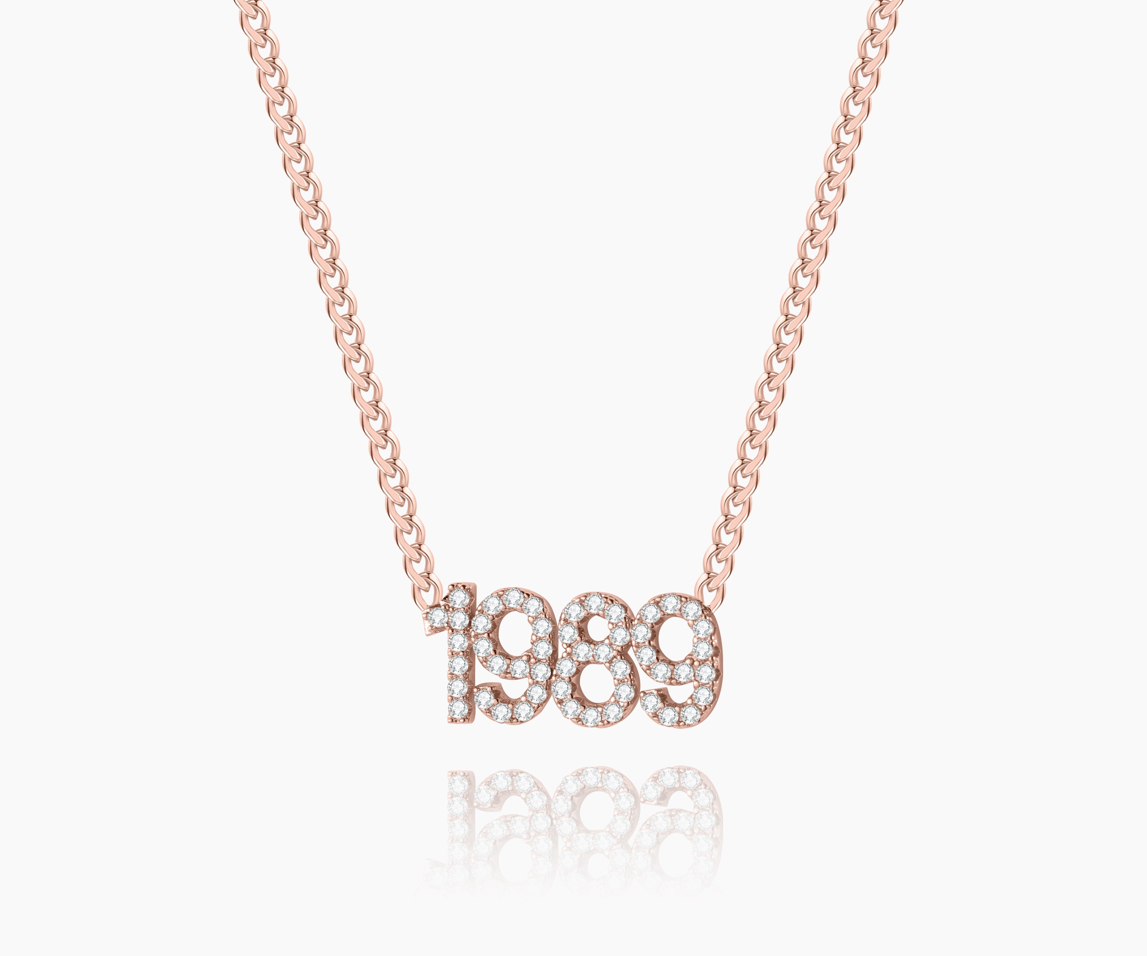 Kids Iced Year Necklace w/ Cuban Chain