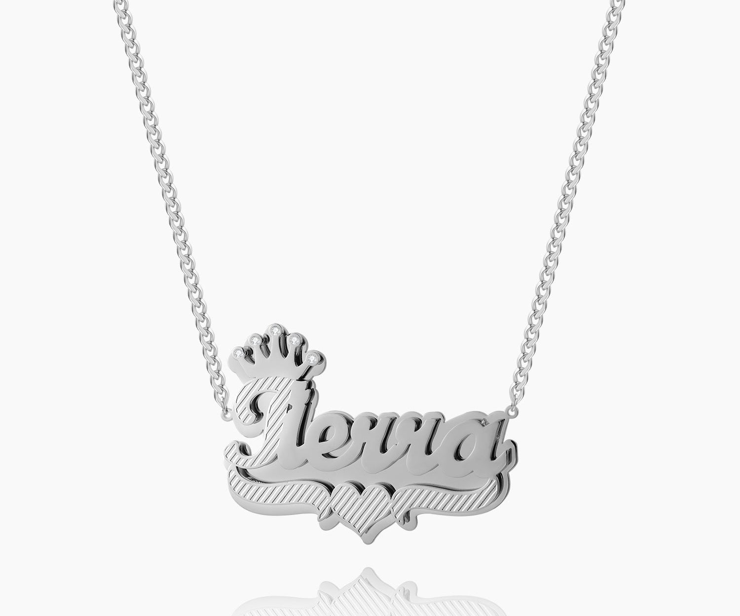 Double Plated Royal Name Necklace w/ Cuban Chain