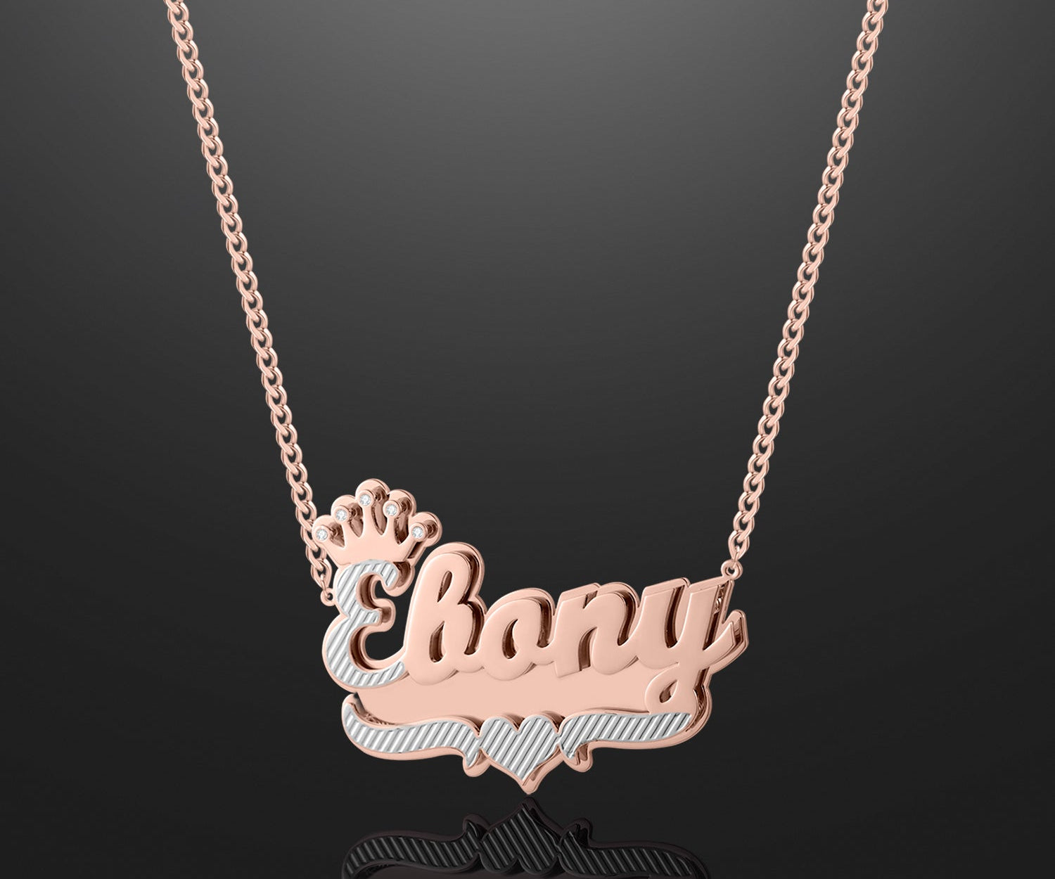 Double Plated Royal Name Necklace w/ Cuban Chain