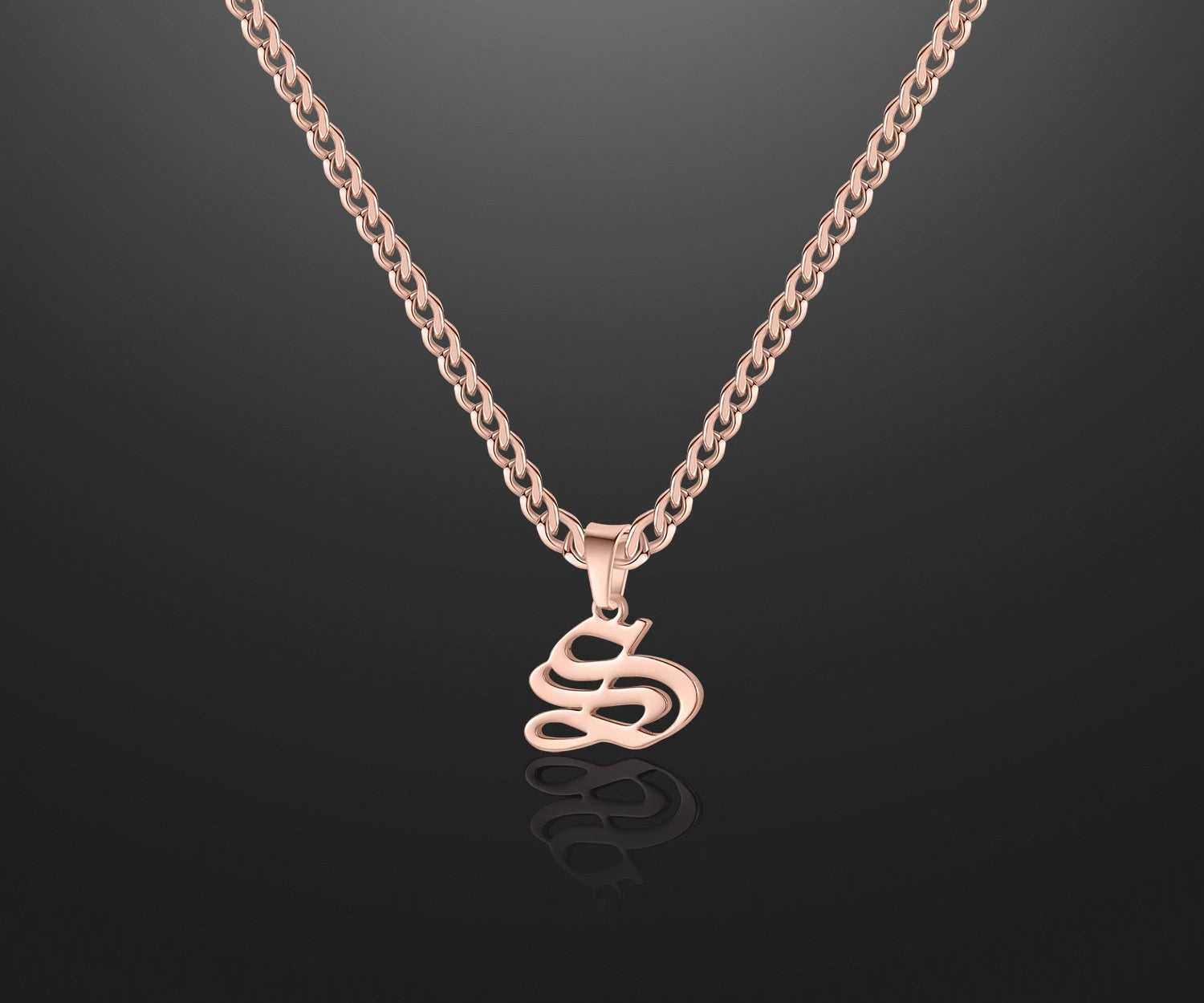 Kids Gothic Letter Necklace w/ Cuban Chain