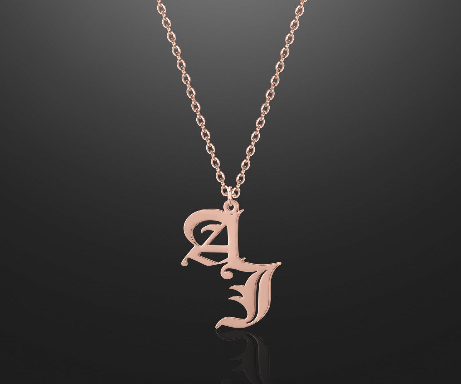 Gothic Two Letter Necklace