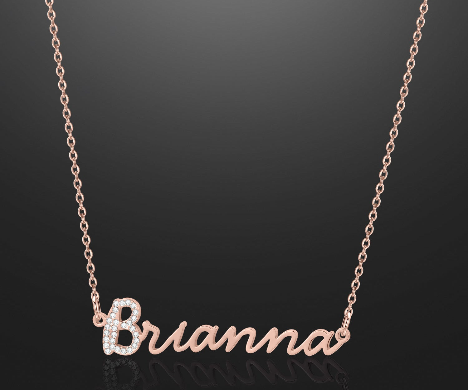 Iced Letter Script Name Necklace