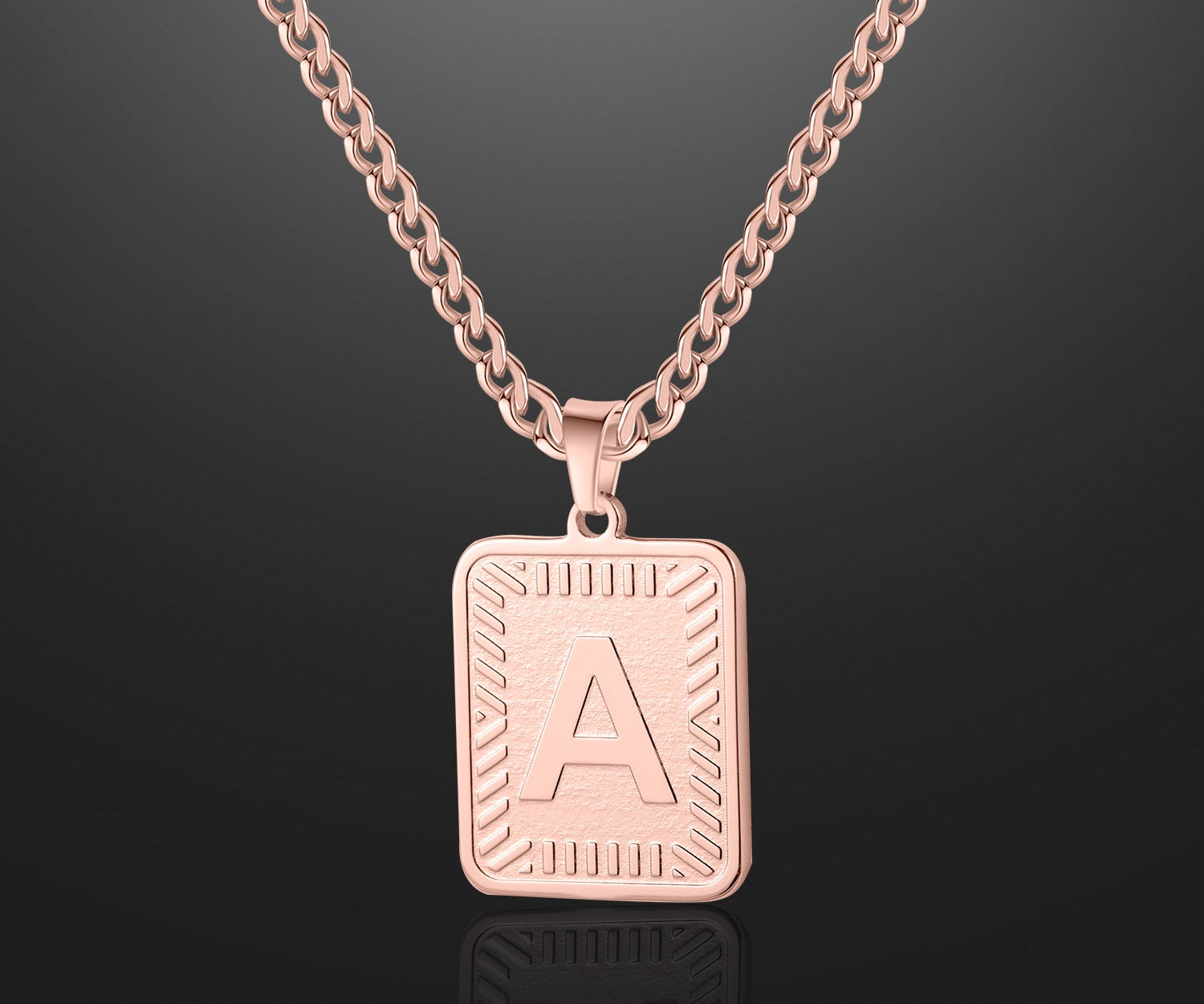 Embossed Initial Necklace