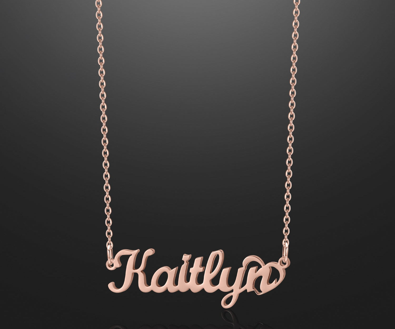 Crescent Heart Name Necklace