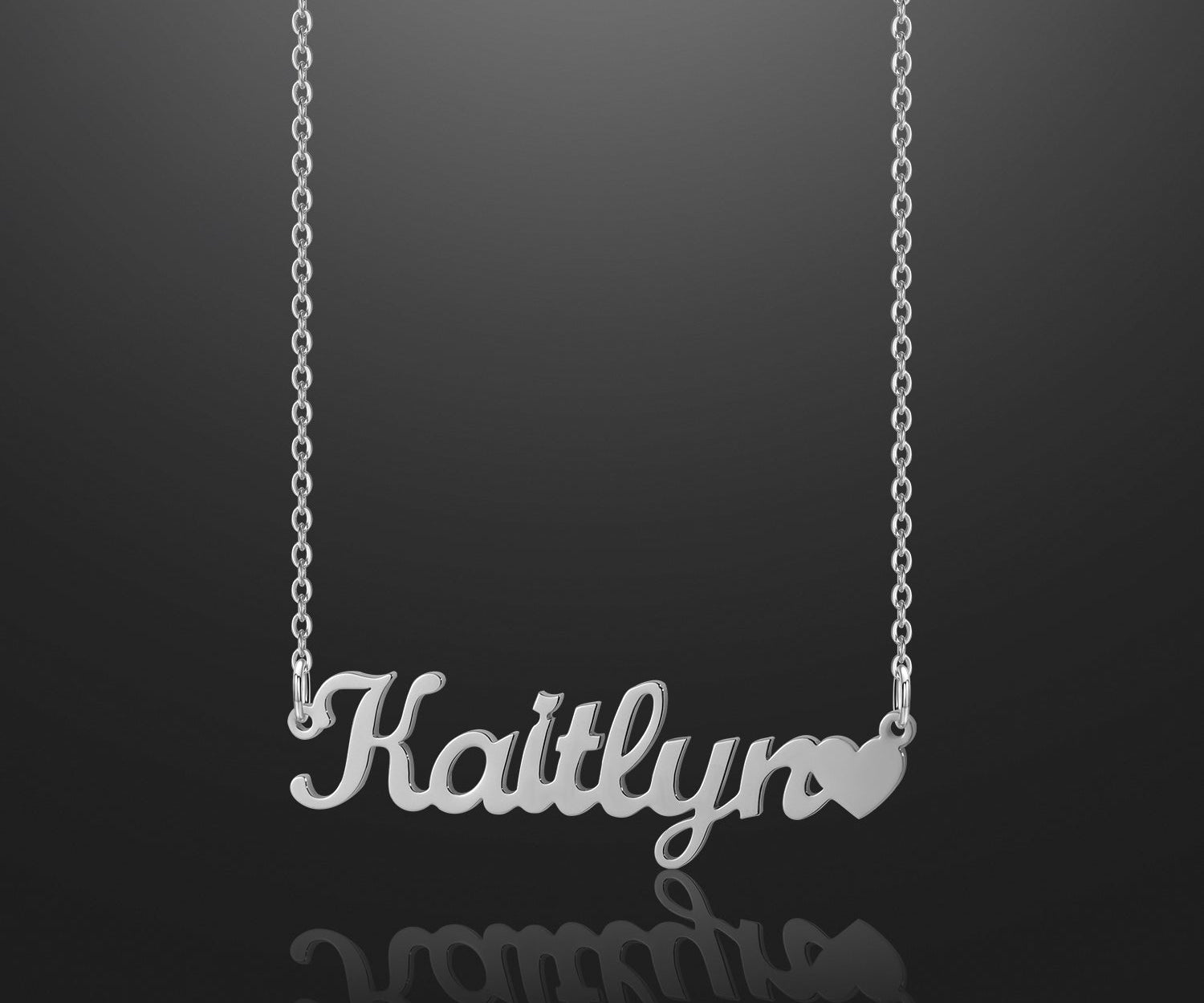 Kids Name Heart Necklace