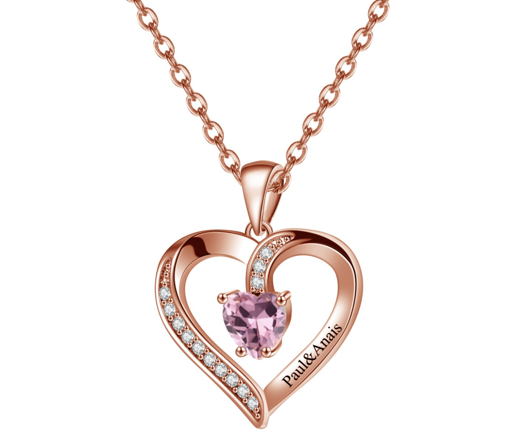 Birthstone Heart Shape Necklace